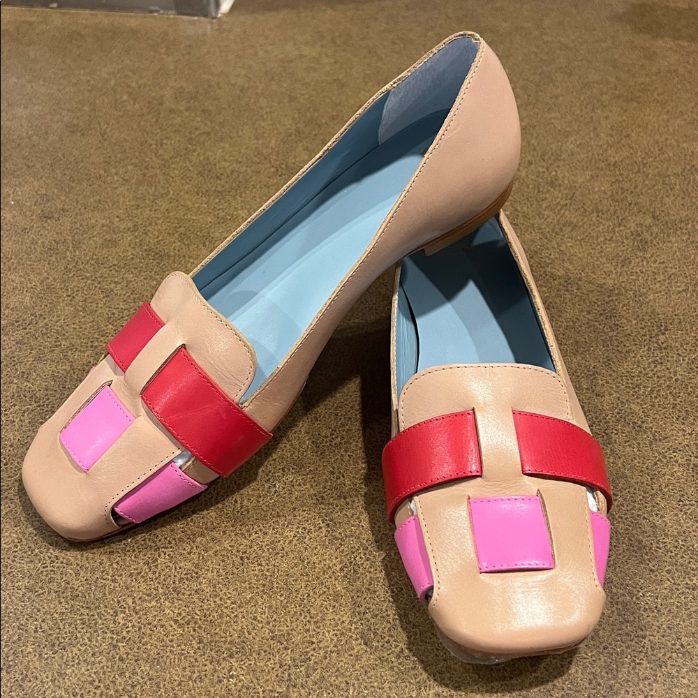 Leather Colorblock Pattern Loafers 2023 Collection - Picture 3 of 7